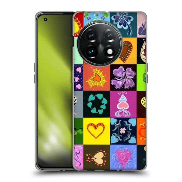 Suzan Lind Colours & Patterns Heart Quilt Soft Gel Case for OnePlus 11 5G