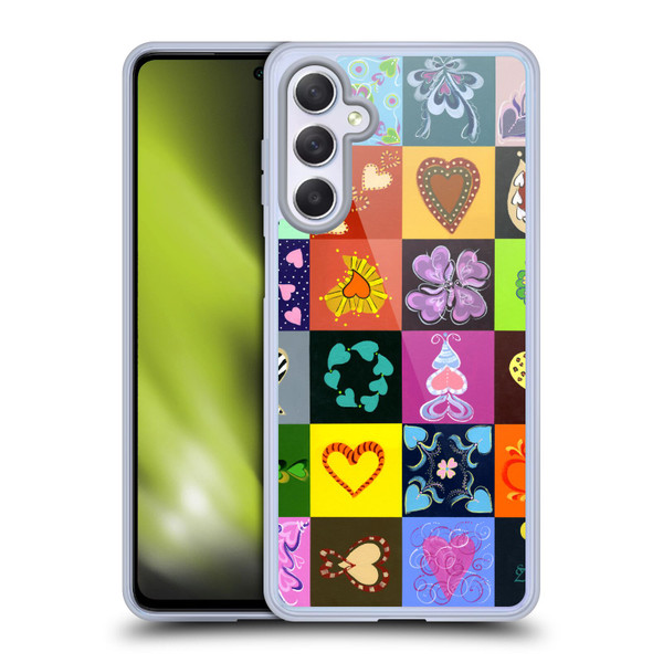 Suzan Lind Colours & Patterns Heart Quilt Soft Gel Case for Samsung Galaxy M54 5G