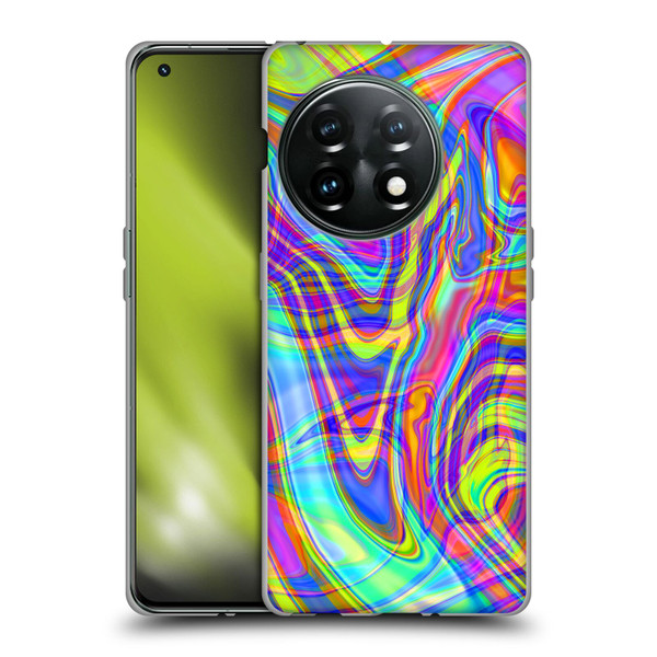 Suzan Lind Marble Illusion Rainbow Soft Gel Case for OnePlus 11 5G