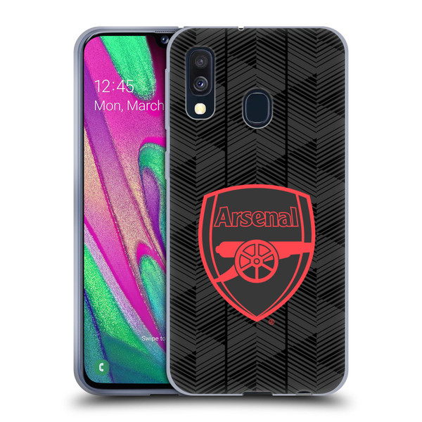 Arsenal FC Crest and Gunners Logo Black Soft Gel Case for Samsung Galaxy A40 (2019)
