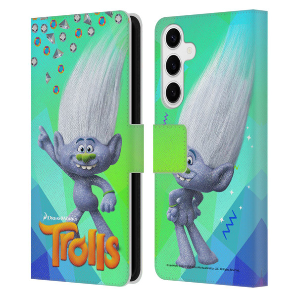 Trolls Snack Pack Guy Diamond Leather Book Wallet Case Cover For Samsung Galaxy S24+ 5G