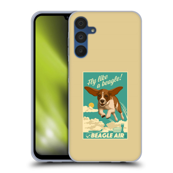 Lantern Press Dog Collection Fly Like A Beagle Soft Gel Case for Samsung Galaxy A15