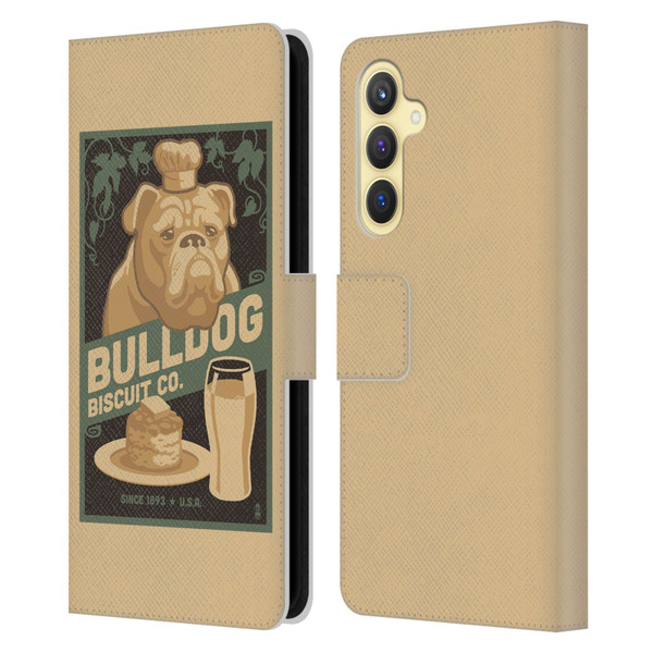 Lantern Press Dog Collection Bulldog Leather Book Wallet Case Cover For Samsung Galaxy S23 FE 5G