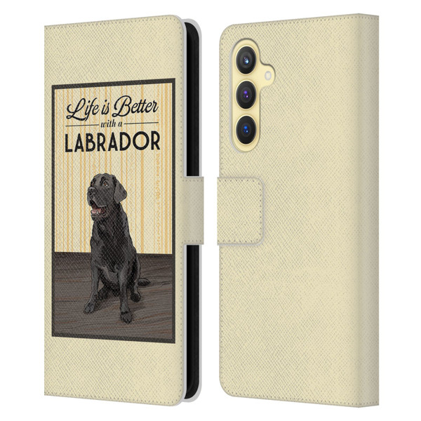 Lantern Press Dog Collection Labrador Leather Book Wallet Case Cover For Samsung Galaxy S23 FE 5G