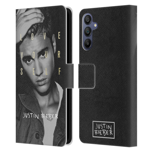Justin Bieber Purpose B&w Love Yourself Leather Book Wallet Case Cover For Samsung Galaxy A15