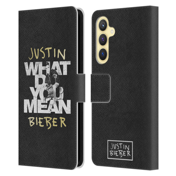 Justin Bieber Purpose B&w What Do You Mean Typography Leather Book Wallet Case Cover For Samsung Galaxy S23 FE 5G