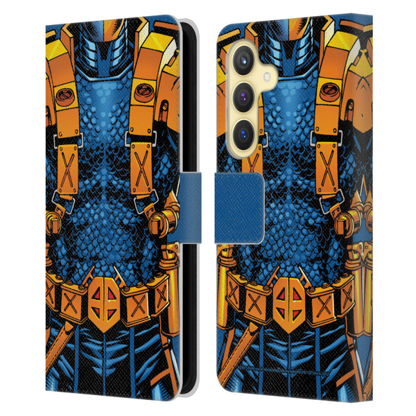 Justice League DC Comics Deathstroke Comic Art New 52 Costume Leather Book Wallet Case Cover For Samsung Galaxy S24 5G