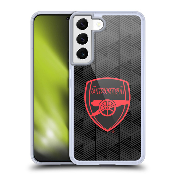 Arsenal FC Crest and Gunners Logo Black Soft Gel Case for Samsung Galaxy S22 5G