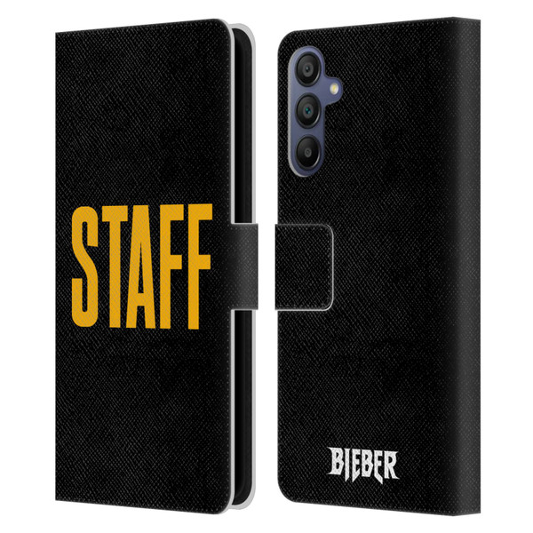 Justin Bieber Tour Merchandise Staff Leather Book Wallet Case Cover For Samsung Galaxy A15