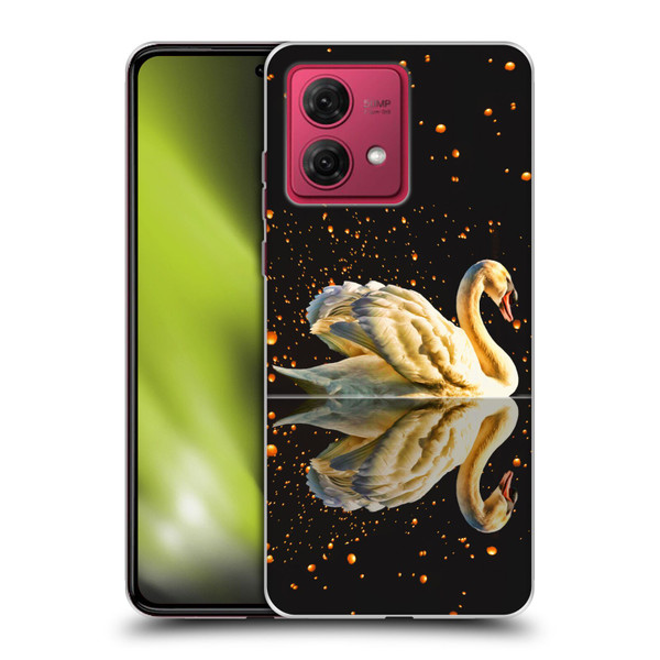 Dave Loblaw Animals Swan Lake Reflections Soft Gel Case for Motorola Moto G84 5G