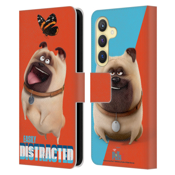 The Secret Life of Pets 2 II For Pet's Sake Mel Pug Dog Butterfly Leather Book Wallet Case Cover For Samsung Galaxy S24 5G