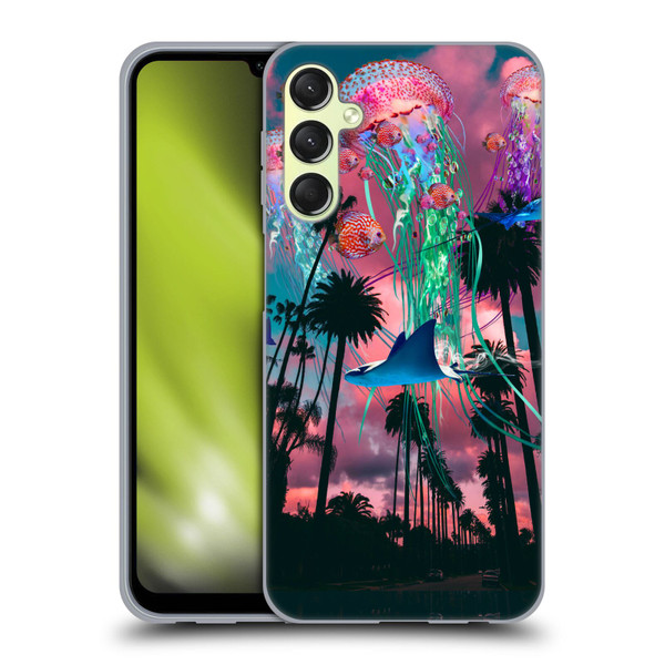 Dave Loblaw Jellyfish California Dreamin Jellyfish Soft Gel Case for Samsung Galaxy A24 4G / M34 5G