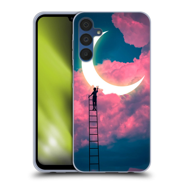 Dave Loblaw Sci-Fi And Surreal Boy Painting Moon Clouds Soft Gel Case for Samsung Galaxy A15