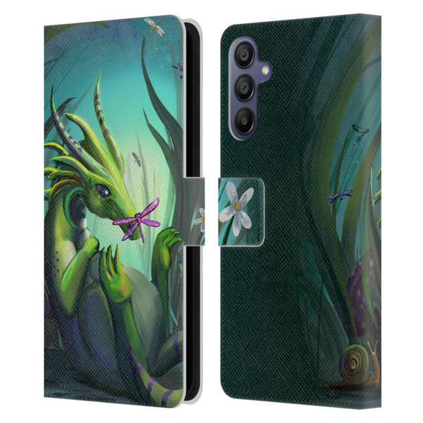 Rose Khan Dragons Baby Green Leather Book Wallet Case Cover For Samsung Galaxy A15