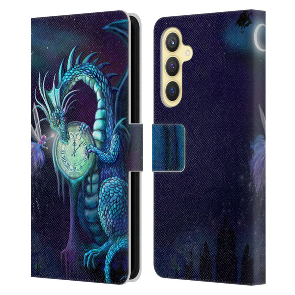 Rose Khan Dragons Blue Time Leather Book Wallet Case Cover For Samsung Galaxy S23 FE 5G