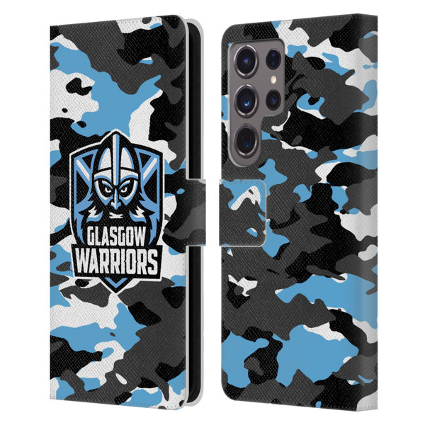 Glasgow Warriors Logo 2 Camouflage Leather Book Wallet Case Cover For Samsung Galaxy S24 Ultra 5G