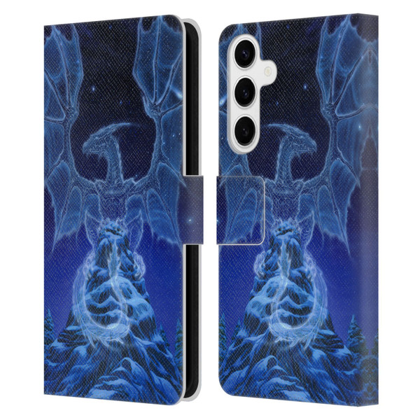 Ed Beard Jr Dragons Winter Spirit Leather Book Wallet Case Cover For Samsung Galaxy S24+ 5G