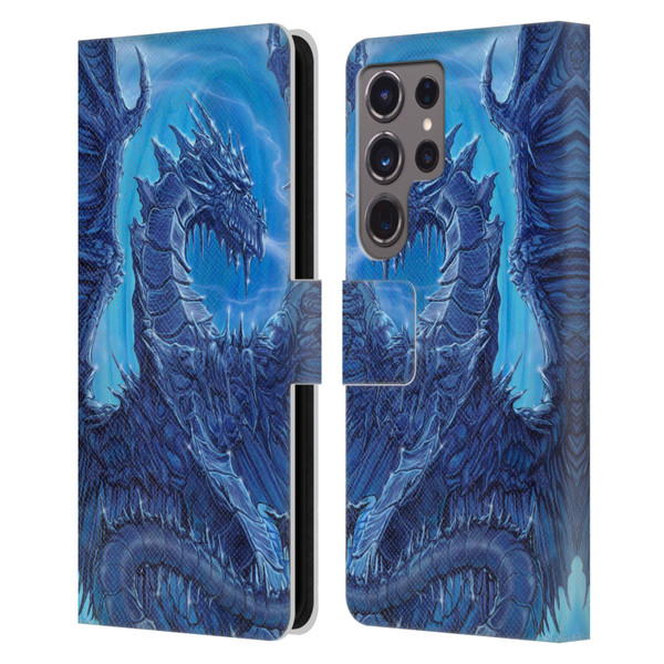 Ed Beard Jr Dragons Glacier Leather Book Wallet Case Cover For Samsung Galaxy S24 Ultra 5G