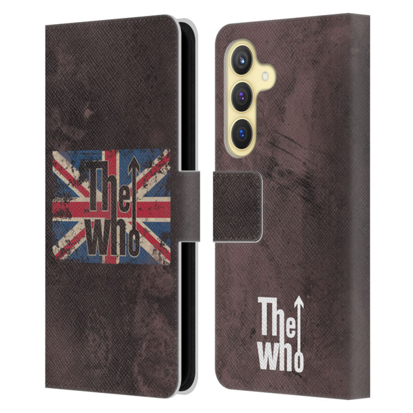 The Who Band Art Union Jack Distressed Look Leather Book Wallet Case Cover For Samsung Galaxy S24 5G