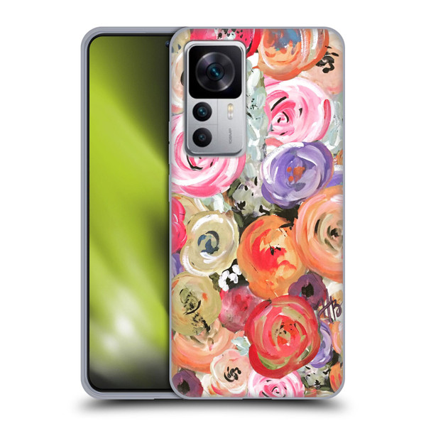 Haley Bush Floral Painting Colorful Soft Gel Case for Xiaomi 12T 5G / 12T Pro 5G / Redmi K50 Ultra 5G