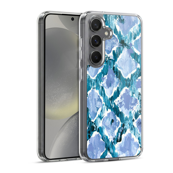 Haley Bush Pattern Painting Blue Diamond Soft Gel Case for Samsung Galaxy S24 5G & MagSafe