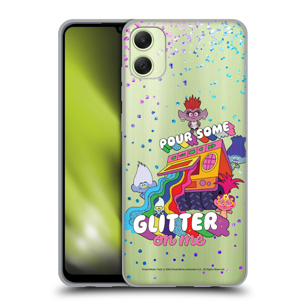 Trolls World Tour Key Art Glitter Print Soft Gel Case for Samsung Galaxy A05