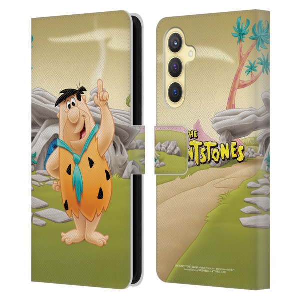 The Flintstones Characters Fred Flintstones Leather Book Wallet Case Cover For Samsung Galaxy S23 FE 5G