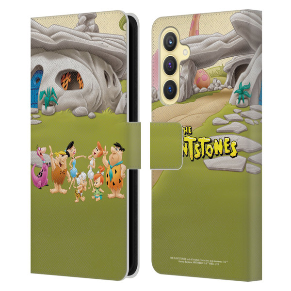 The Flintstones Characters Stone House Leather Book Wallet Case Cover For Samsung Galaxy S23 FE 5G