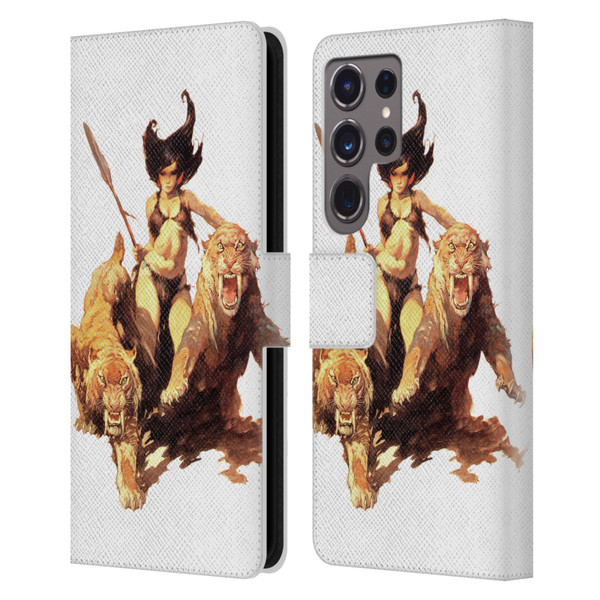 Frank Frazetta Fantasy The Huntress Leather Book Wallet Case Cover For Samsung Galaxy S24 Ultra 5G