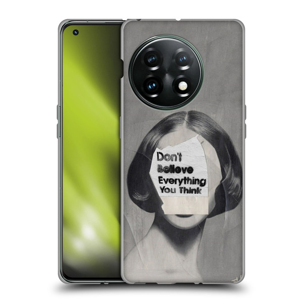 LouiJoverArt Black And White Think Soft Gel Case for OnePlus 11 5G