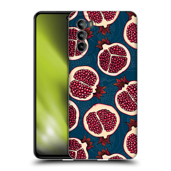 Katerina Kirilova Fruits & Foliage Patterns Pomegranate Slices Soft Gel Case for Motorola Moto G82 5G