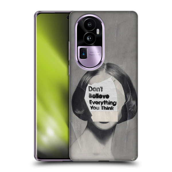 LouiJoverArt Black And White Think Soft Gel Case for OPPO Reno10 Pro+