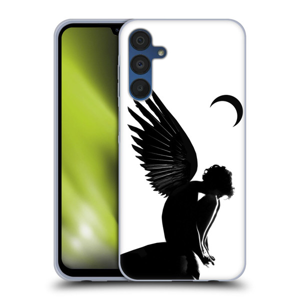 LouiJoverArt Black And White Angel Soft Gel Case for Samsung Galaxy A15
