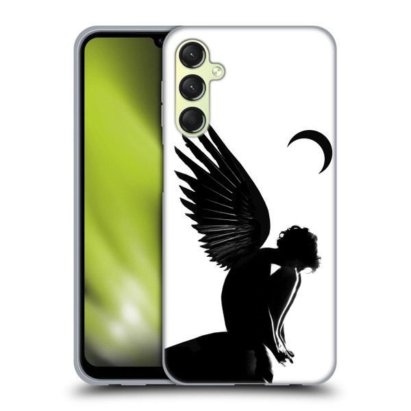 LouiJoverArt Black And White Angel Soft Gel Case for Samsung Galaxy A24 4G / Galaxy M34 5G