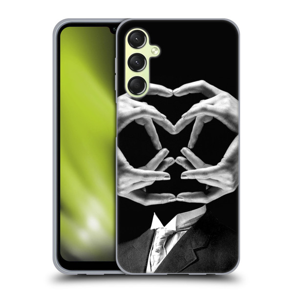 LouiJoverArt Black And White Mr Handy Man Soft Gel Case for Samsung Galaxy A24 4G / Galaxy M34 5G