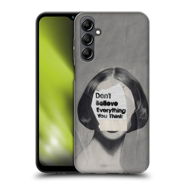 LouiJoverArt Black And White Think Soft Gel Case for Samsung Galaxy M14 5G