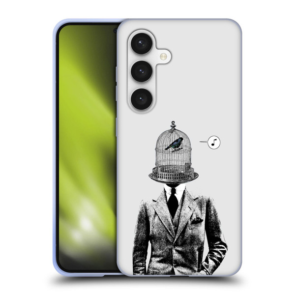LouiJoverArt Black And White Plumage Soft Gel Case for Samsung Galaxy S24 5G