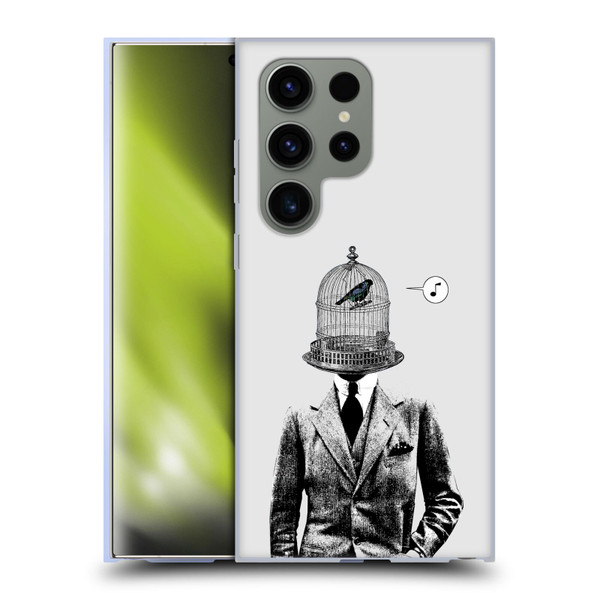 LouiJoverArt Black And White Plumage Soft Gel Case for Samsung Galaxy S24 Ultra 5G