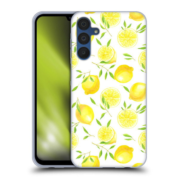 Katerina Kirilova Fruits & Foliage Patterns Lemons Soft Gel Case for Samsung Galaxy A15