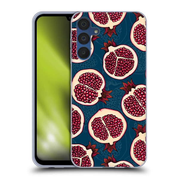 Katerina Kirilova Fruits & Foliage Patterns Pomegranate Slices Soft Gel Case for Samsung Galaxy A15