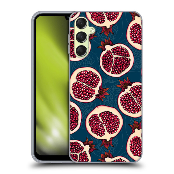 Katerina Kirilova Fruits & Foliage Patterns Pomegranate Slices Soft Gel Case for Samsung Galaxy A24 4G / M34 5G