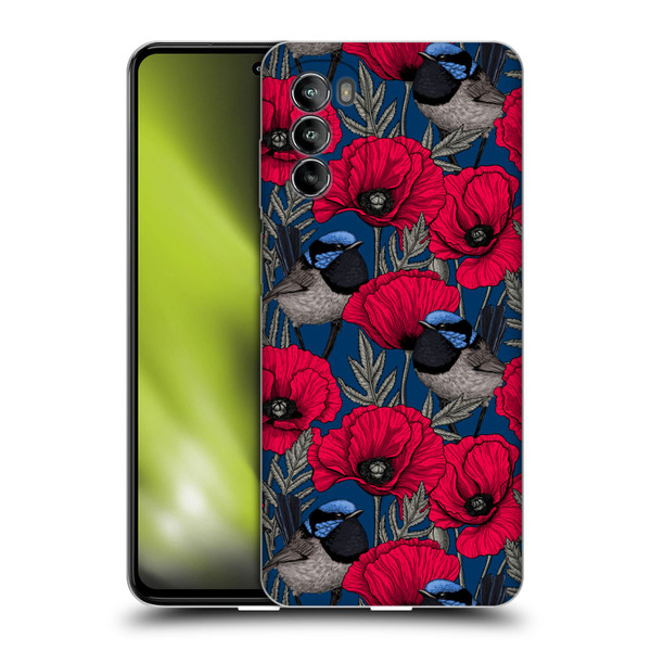 Katerina Kirilova Floral Patterns Fairy Wrens & Poppies Soft Gel Case for Motorola Moto G82 5G