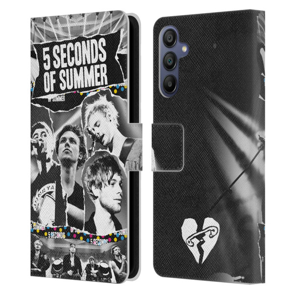 5 Seconds of Summer Posters Torn Papers 1 Leather Book Wallet Case Cover For Samsung Galaxy A15