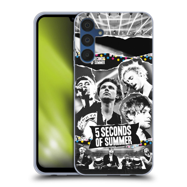 5 Seconds of Summer Posters Torn Papers 1 Soft Gel Case for Samsung Galaxy A15