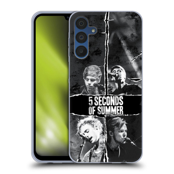 5 Seconds of Summer Posters Torn Papers 2 Soft Gel Case for Samsung Galaxy A15