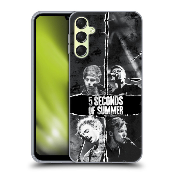 5 Seconds of Summer Posters Torn Papers 2 Soft Gel Case for Samsung Galaxy A24 4G / Galaxy M34 5G