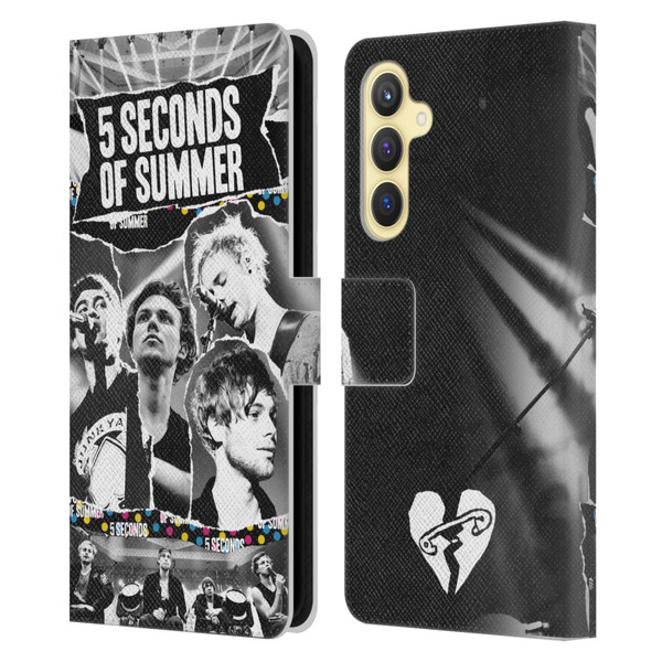 5 Seconds of Summer Posters Torn Papers 1 Leather Book Wallet Case Cover For Samsung Galaxy S23 FE 5G