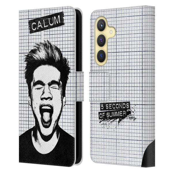 5 Seconds of Summer Solos Grained Calum Leather Book Wallet Case Cover For Samsung Galaxy S24 5G