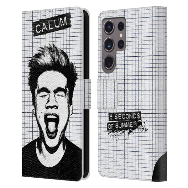 5 Seconds of Summer Solos Grained Calum Leather Book Wallet Case Cover For Samsung Galaxy S24 Ultra 5G