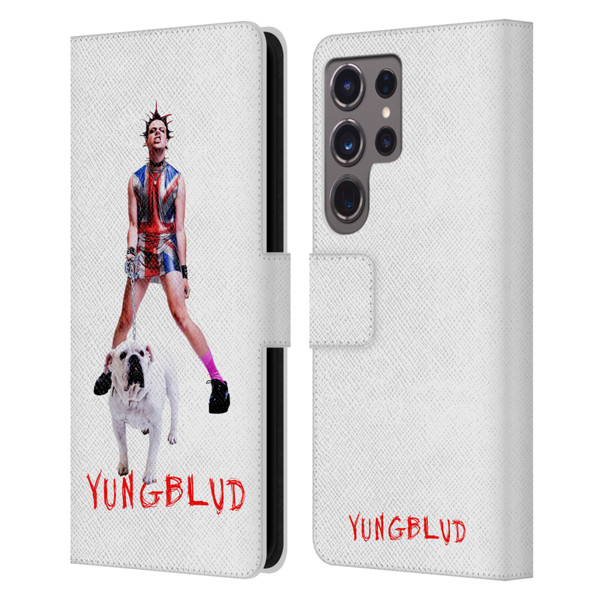 Yungblud Graphics Strawberry Lipstick Leather Book Wallet Case Cover For Samsung Galaxy S24 Ultra 5G